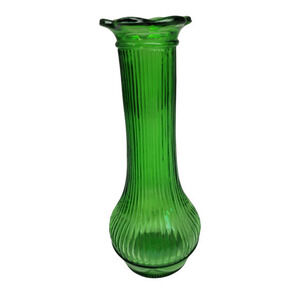 Vintage‎ Randall Green Glass 70s Ribbed Bud Vase
